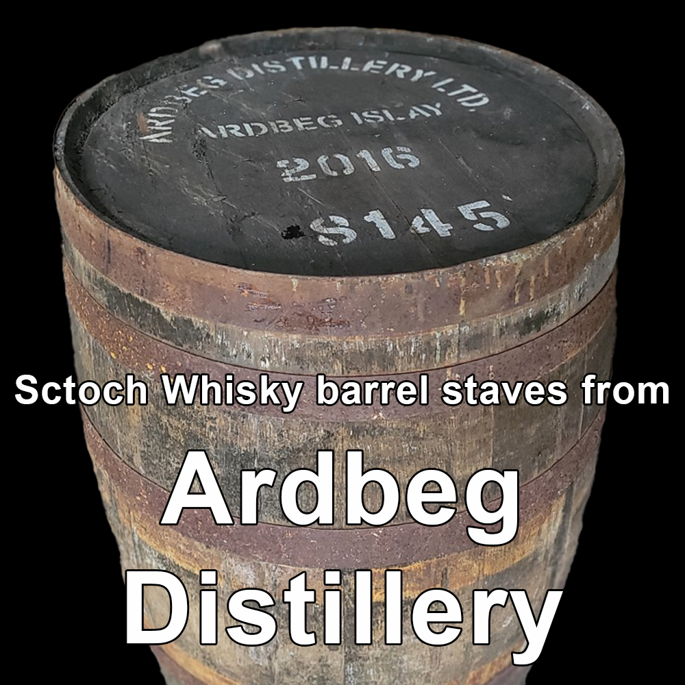 Wood from Ardbeg Distillery scotch barrel staves