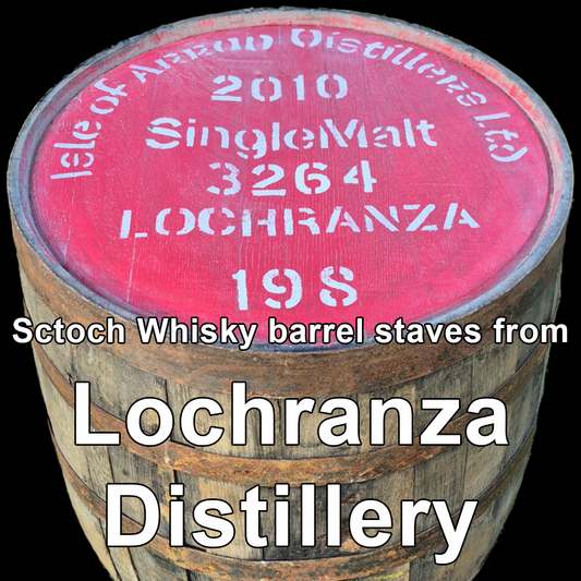 Wood from Lochranza Distillery scotch barrel staves