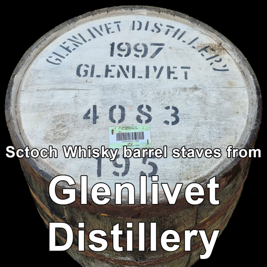 Wood from Glenlivet Distillery scotch barrel staves