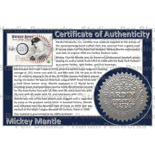 Mantle, Mickey #7 - Game Played Relic