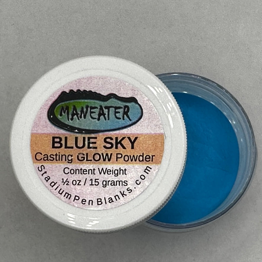 Sky Blue Glow in the Dark Mica Powder Jar - Maneater