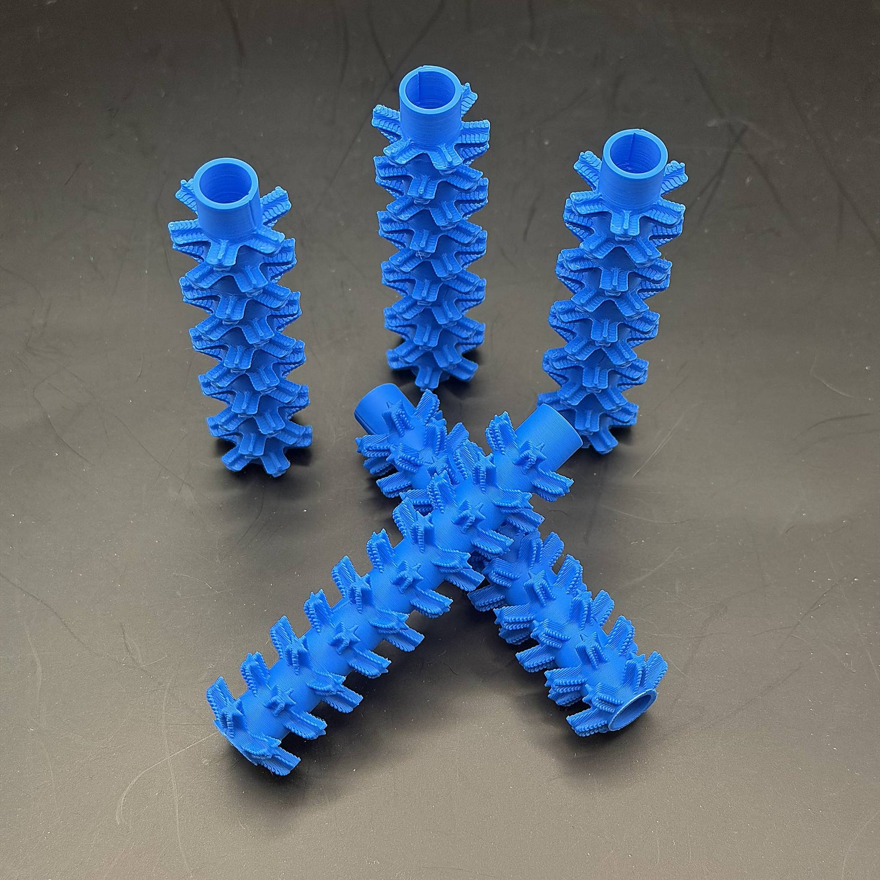 3D Printed Star Insert for 3/4" PVC Vertical Casting – blue – image 1