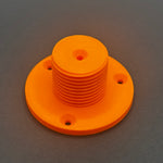 3D printed lathe chuck holder mounted on workshop wall