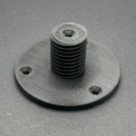 3D printed lathe chuck holder mounted on workshop wall