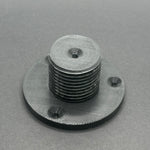 3D printed lathe chuck holder mounted on workshop wall