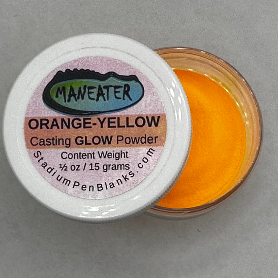 Orange-Yellow Glow in the Dark Mica Powder Jar - Maneater