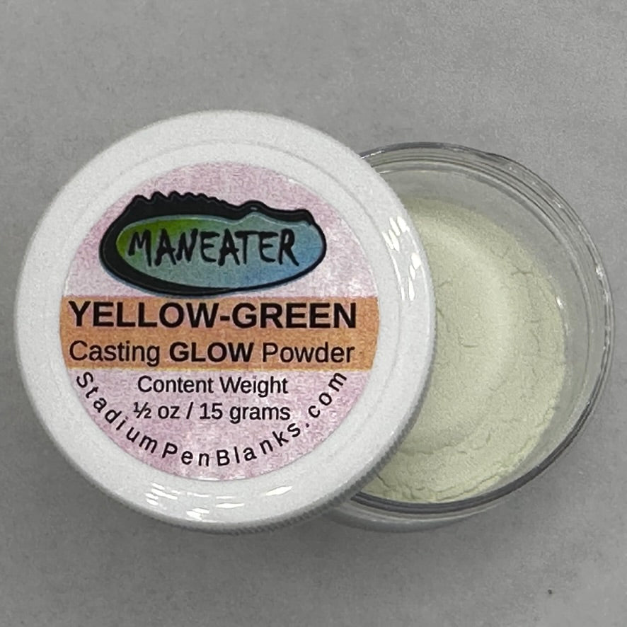 Yellow-Green Glow in the Dark Mica Powder Jar - Maneater