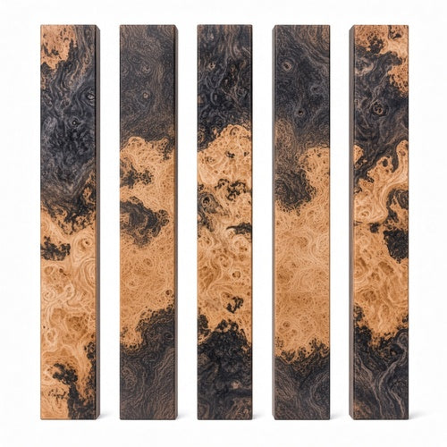 Amboyna Black Burl Wood Blanks