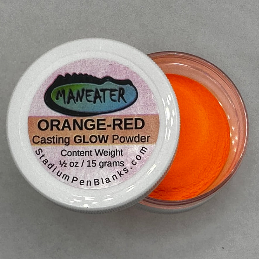 Orange-Red Glow in the Dark Mica Powder Jar - Maneater