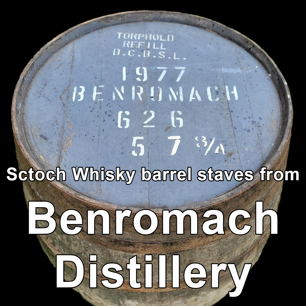 Wood from Benromach Distillery scotch barrel staves