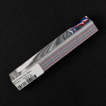 Solid Fordite Pen Blank FR-0001 with distinct layers of blue, red, gray and white automotive paint