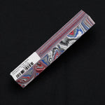 Solid Fordite pen blank FR-0010 displaying rich layers of red, blue, gray, black and white automotive paint
