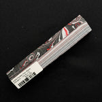 Solid Fordite Pen Blank FR-0017 displaying bold layers of black, white, red and gray automotive paint
