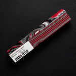 Solid Fordite Pen Blank FR-0026 displaying bold red layers alongside black, white, and gray automotive paint bands