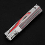 Solid Fordite pen blank FR-0028 with vibrant red layers contrasting against black, gray and white paint streaks