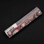 Solid Fordite pen blank FR-0032 showcasing vibrant red, white, black, and gray layered automotive paint