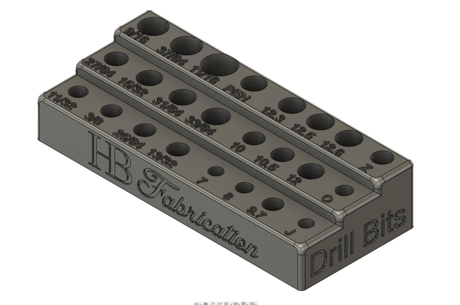 3D Printed Drill Bit Holder for Pen Making - Organizer for Common Imperial, Metric & Letter Sizes