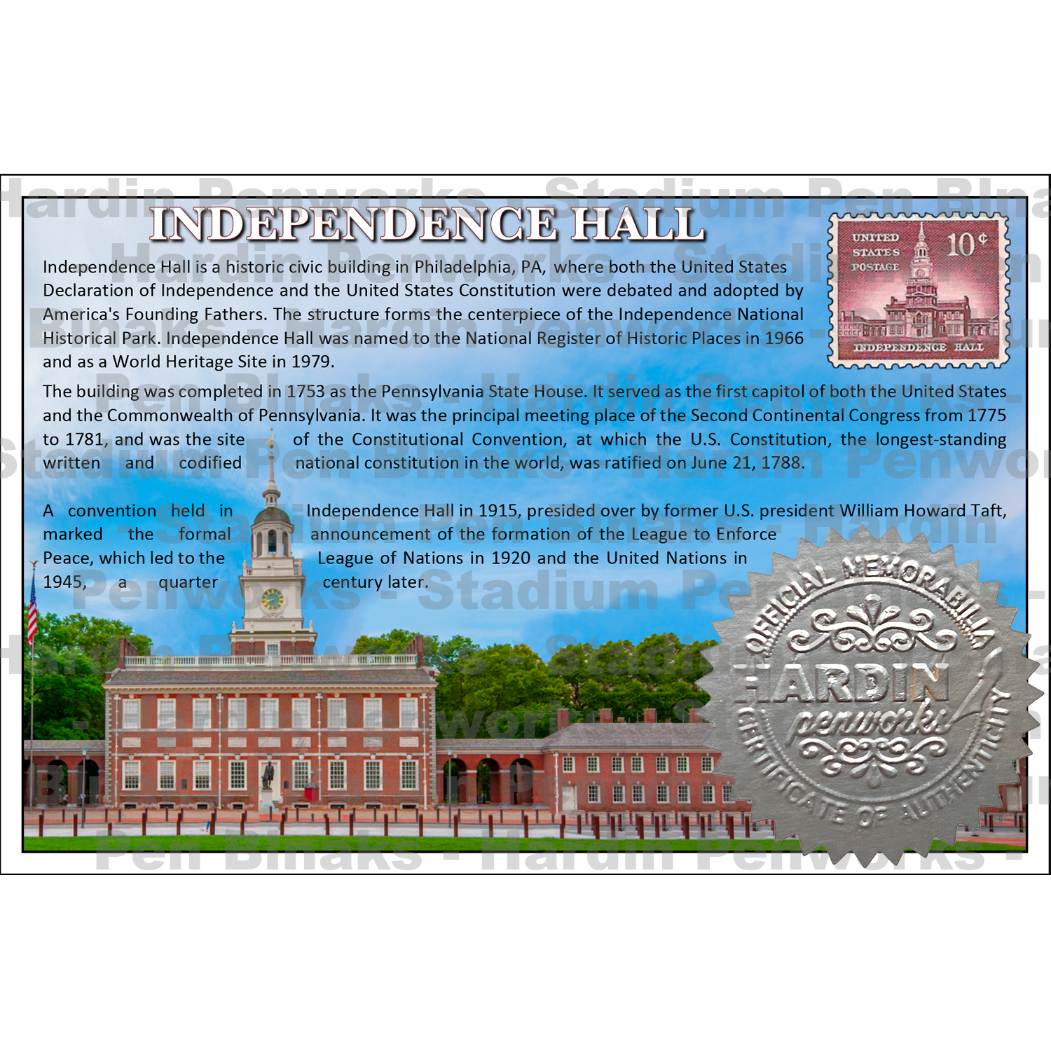Independence Hall – Stabilized Solid Wood Blanks