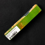 MB-0001 Mallee Burl Resin Hybrid Pen Blank showcasing vibrant green resin paired with rich brown and orange burl wood tones
