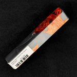Mallee Burl Resin Hybrid Pen Blank MB-0007 showcasing deep red and orange burl wood against dark gray resin