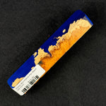 Mallee Burl Hybrid Pen Blank MB-0010 with warm orange wood grain contrasting deep blue resin