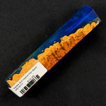 Mallee Burl Resin Hybrid Pen Blank MB-0014 showcasing vibrant deep blue resin paired with golden orange burl wood