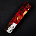 Mallee Burl Resin Hybrid Pen Blank MB-0025 displaying rich red resin with golden wood highlights and black marbled patterns