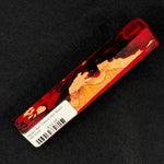 Mallee Burl Resin Hybrid Pen Blank MB-0029 with vibrant red resin flowing around golden brown wood burl
