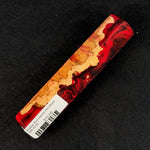 Mallee Burl Hybrid Pen Blank MB-0036 featuring vibrant red resin contrasting with natural tan and brown wood burl tones