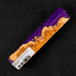 Mallee Burl Resin Hybrid Pen Blank MB-0040 showcasing rich orange and brown burl wood against vibrant purple resin