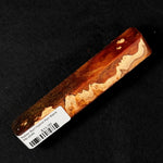 MB-0046 Mallee Burl Resin Hybrid Pen Blank featuring deep red-brown wood tones and creamy tan burl accents