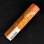 Mallee Burl Resin Hybrid Pen Blank MB-0048 showcasing warm brown and gold wood tones blended with vibrant orange-red resin