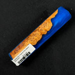 Mallee Burl Hybrid Pen Blank MB-0053 showing rich orange and brown burl wood paired with vibrant blue resin