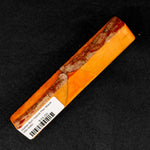 Mallee Burl Resin Hybrid Pen Blank MB-0060 with vibrant orange resin surrounding rich brown and red wood accents