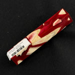 Mosaic Deer Antler Hybrid Pen Blank MD-0001 showcasing deep red resin surrounding natural ivory and beige antler pieces