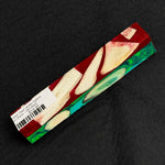 Mosaic Deer Antler Hybrid Pen Blank MD-0002 with red resin, cream antler pieces and vibrant green-blue swirls