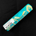 Mosaic Deer Antler Hybrid Pen Blank MD-0003 with vibrant turquoise resin surrounding beige and cream antler pieces
