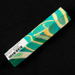 Mosaic Deer Antler Hybrid Pen Blank MD-0006 showcasing vibrant teal, green, yellow and cream tones with natural antler textures