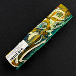MG-0004 Mosaic Gator Jawbone Hybrid Pen Blank with vibrant teal, yellow, orange and blue swirls in clear resin