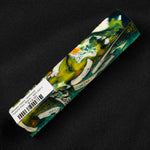 Mosaic Gator Jawbone Hybrid Pen Blank MG-0011 with vibrant green, yellow, teal and blue swirls surrounding white bone pieces