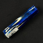 MG-0012 Mosaic Gator Jawbone Hybrid Pen Blank in deep blue resin with white and gold accents