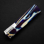 Mosaic Gator Jawbone Hybrid Pen Blank MG-0017 showcasing deep purple, blue, white and gold resin swirls