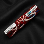 Mosaic Gator Jawbone Hybrid Pen Blank MG-0024 with deep red resin, white bone fragments and blue accents