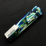 Mosaic Gator Jawbone Hybrid Pen Blank MG-0026 with vibrant blue, green, white and yellow swirls in clear resin