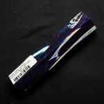 Mosaic Gator Jawbone Hybrid Pen Blank MG-0029 with deep navy blue resin, white jawbone accents and purple glitter highlights