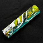 Mosaic Gator Jawbone Hybrid Pen Blank MG-0031 with neon green, yellow and teal resin swirls around white bone pieces
