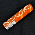 MG-0037 Mosaic Gator Jawbone Hybrid Pen Blank in vibrant orange resin with embedded white and red jawbone patterns