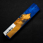 Olive wood hybrid pen blank OH-0008 showcasing rich golden-brown wood grain against deep blue resin