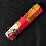 Olive wood hybrid pen blank OH-0011 showcasing golden yellow and orange wood grain against vibrant pink resin
