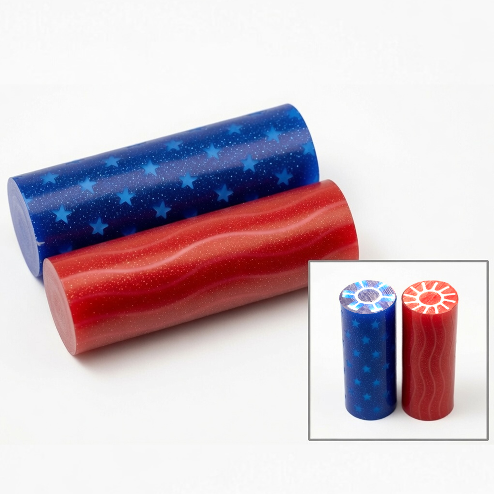 US Flag Resin Pen Blanks - Red Metallic & Blue Metallic Stars